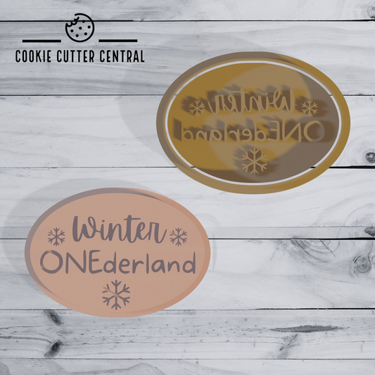 Winter ONEderland (First Birthday) Cookie Cutter and Embosser - 7.8cm x 5.5cm