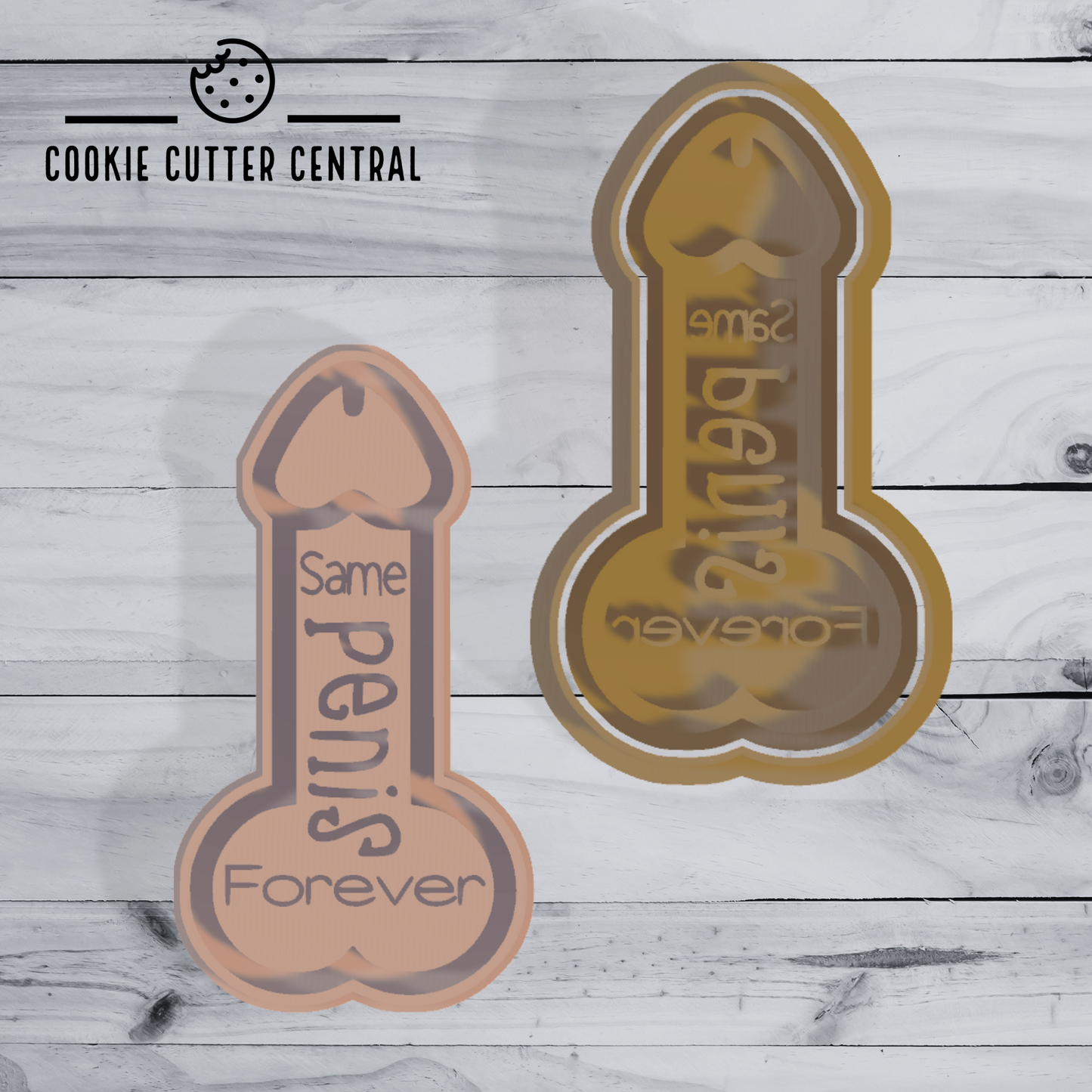 Same Penis Forever Cookie Cutter and Embosser - 9.6cm x 5.2cm