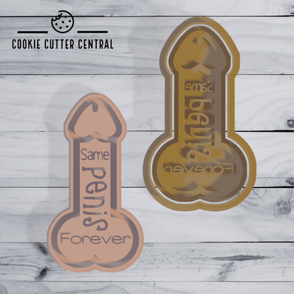 Same Penis Forever Cookie Cutter and Embosser - 9.6cm x 5.2cm