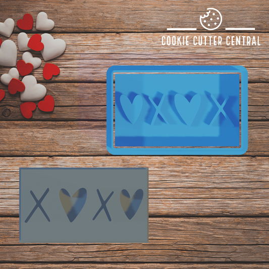 XOXO Cookie Cutter and Embosser - 7.5cm x 4.4cm