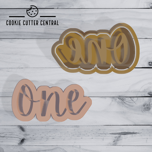 One Cursive Cookie Cutter and Embosser - 4.8cm x 9cm