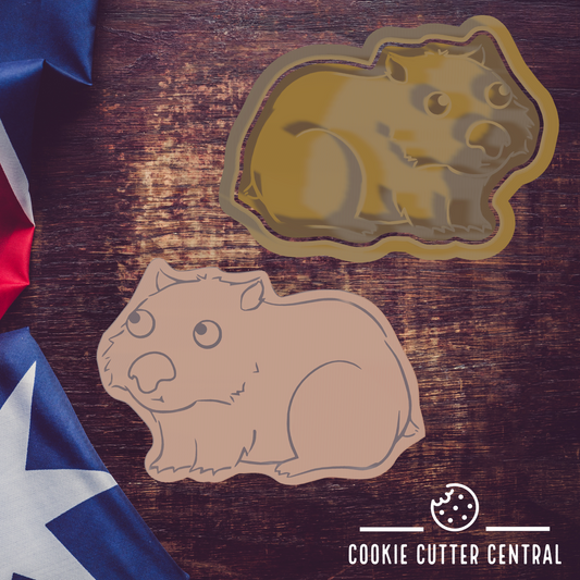 Wombat Cookie Cutter and Embosser - 8cm x 5.5cm