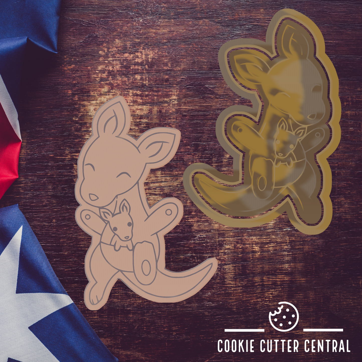 Kangaroo Cookie Cutter and Embosser - 9.4cm x 6.3cm