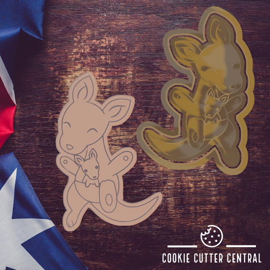 Kangaroo Cookie Cutter and Embosser - 9.4cm x 6.3cm