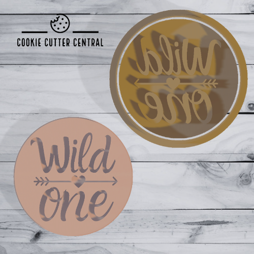 Wild One (Design 2) Cookie Cutter and Embosser - 6.5cm Round