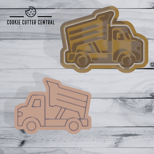 Dump Truck Cookie Cutter and Embosser - 5.8cm x 8cm